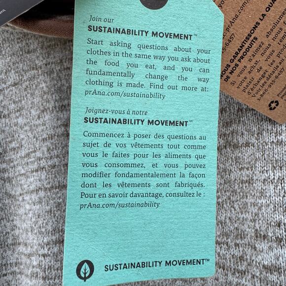 Prana Tri Thermal Thread Tunic Pullover Glacier Gray Medium NWT Basic Recycled - Picture 9 of 13